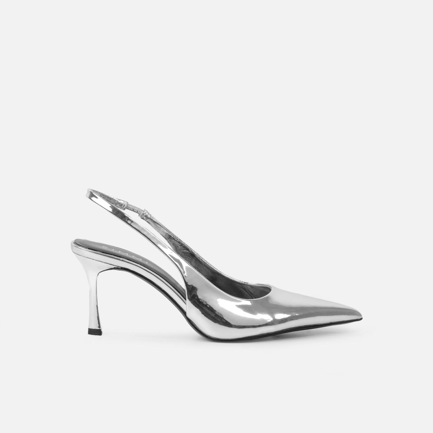 Liorra Silver Mirror Sling Back Court Shoes | Simmi Shoes