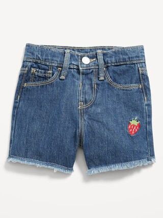 Embroidered Frayed-Hem Jean Shorts for Toddler Girls | Old Navy (CA)