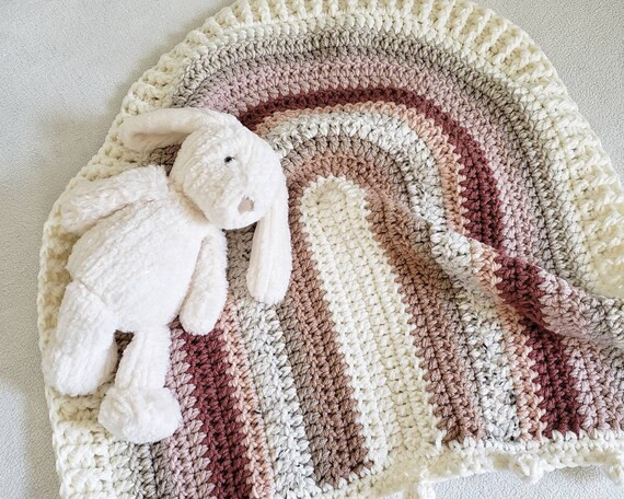 Neutral Rainbow Blanket Rainbow Baby Gift Modern Rainbow - Etsy | Etsy (US)