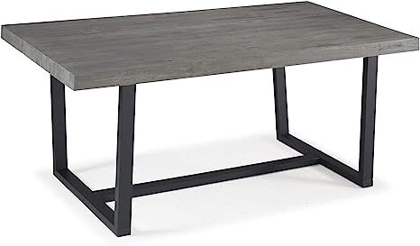 Walker Edison Andre Modern Solid Wood Dining Table, 72 Inch, Grey | Amazon (US)