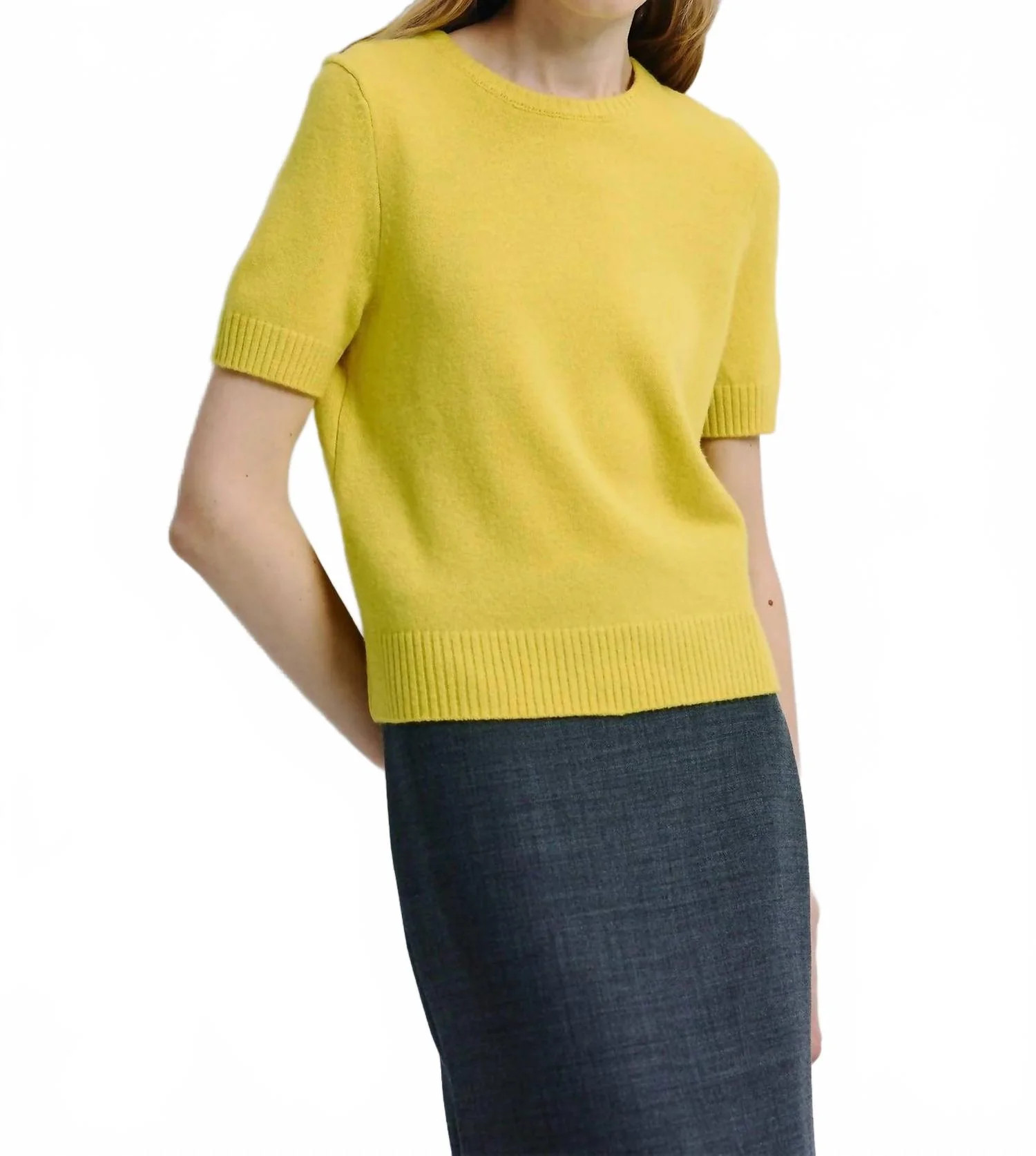 Leta Shortsleeve Sweater In Yellow | Shop Simon