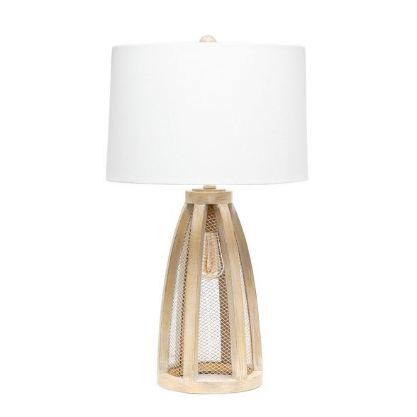Wood Arch Farmhouse Table Lamp with Fabric Shade Natural - Lalia Home | Target