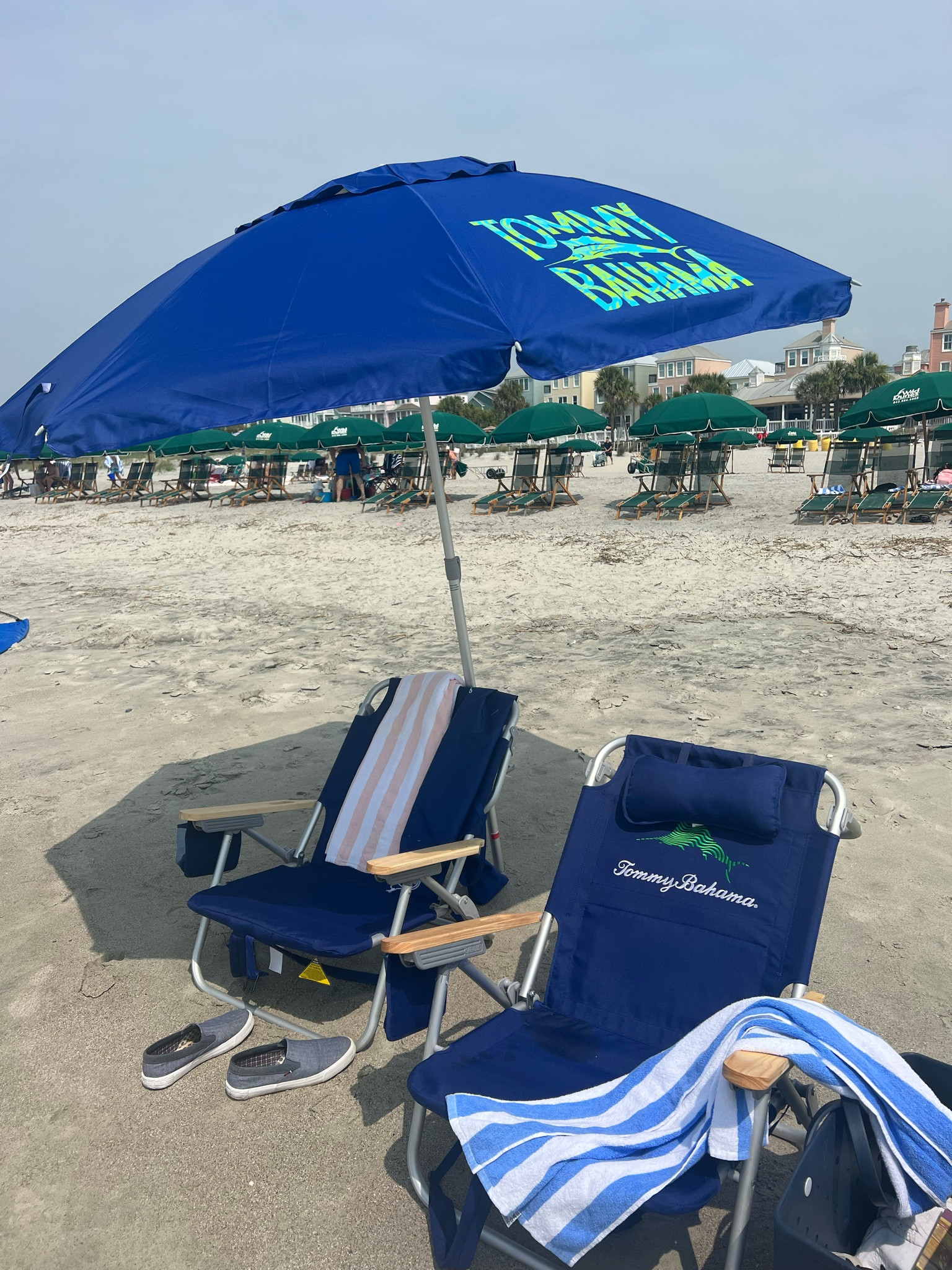 The best beach chairs & umbrella! Can recline them, neck pillow, pockets with backpack straps for easy carrying! 