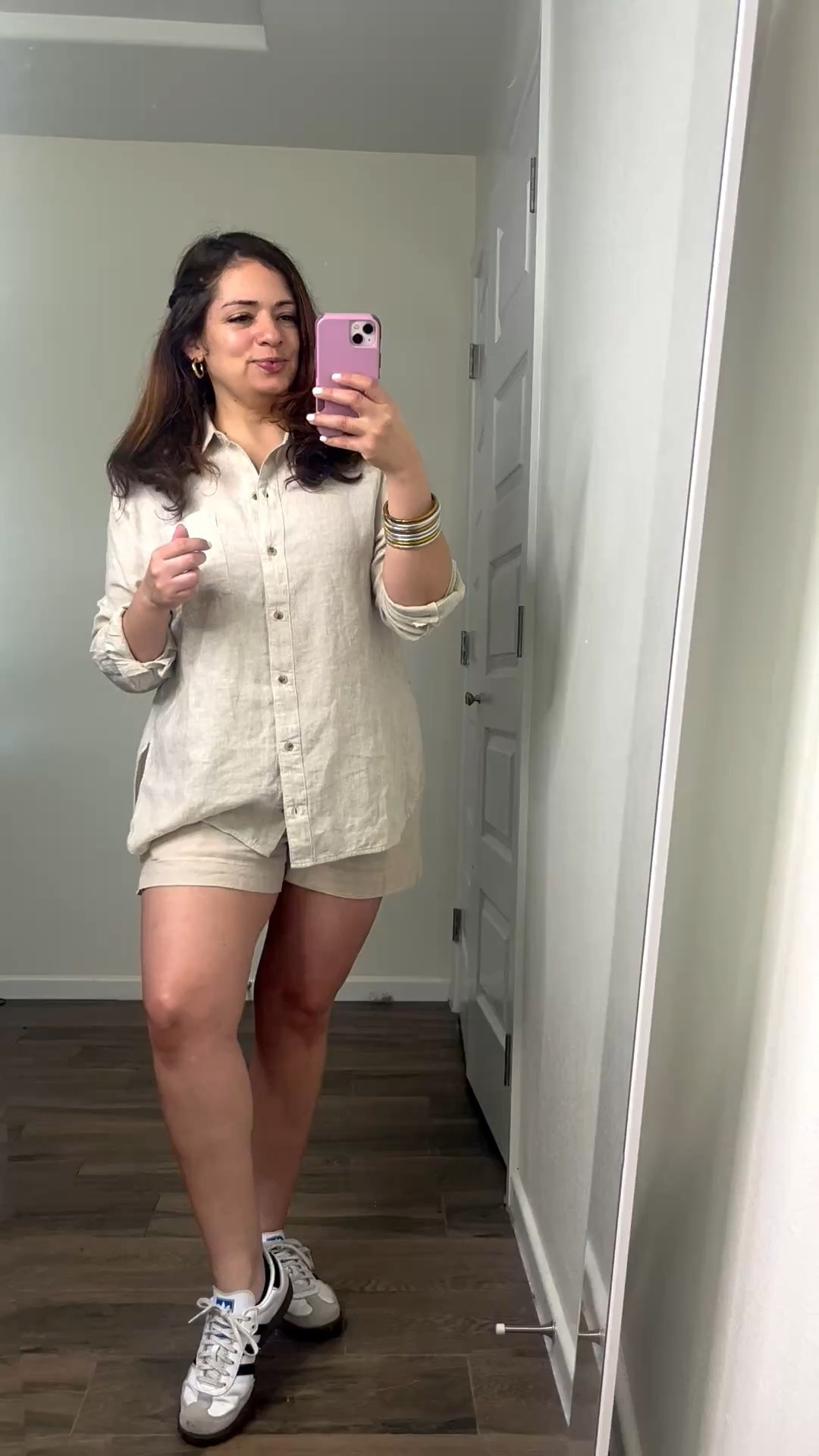Linen set makes a comfy and put together look for running errands wearing a size small in both linen top and shorts today last day to use super cash at old navy 



#LTKPetite #LTKSaleAlert