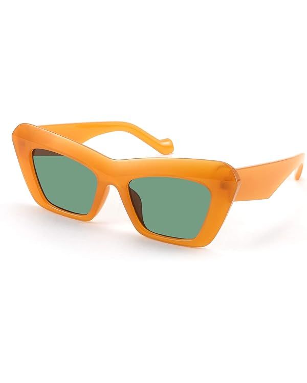 Karsaer Vision Retro Vintage Cateye Square Sunglasses Plastic Frame | Amazon (US)