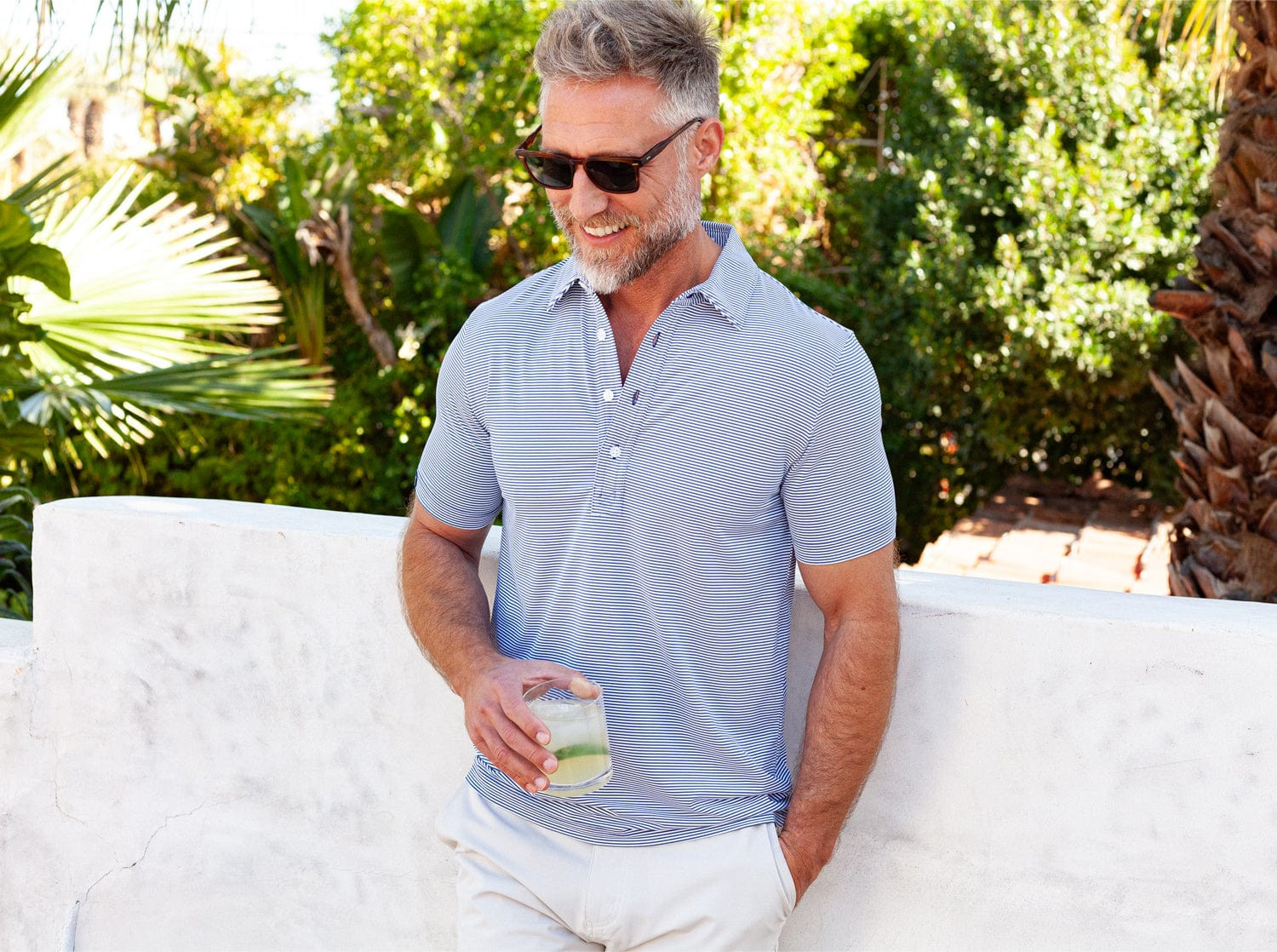 Performance Sport Range Polo - Hobby Stripe - Navy | Criquet Apparel