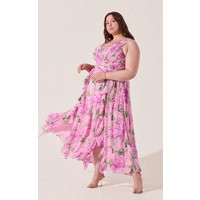 ASTR the Label | Noya Floral Cutout Maxi Dress in Plus Size - Pink floral | Size 3X | ASTR The Label (US)