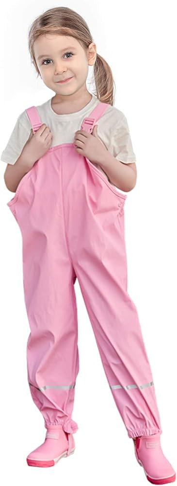 SSAWcasa Kids Rain Pants, Toddler Waterproof Boys Girls Pants, Mud Dirty Proof Rain Suspender Tro... | Amazon (US)