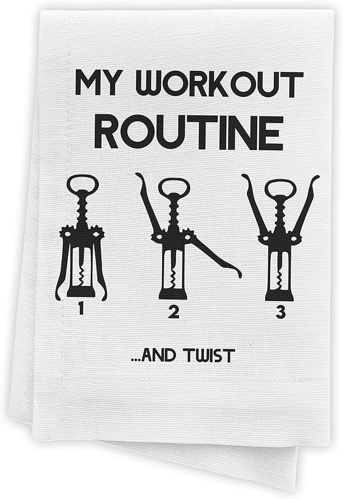 APRON DADDY Funny Kitchen Towels - My Wine Workout Routine, Decorative Dish Towels with Sayings, ... | Amazon (US)
