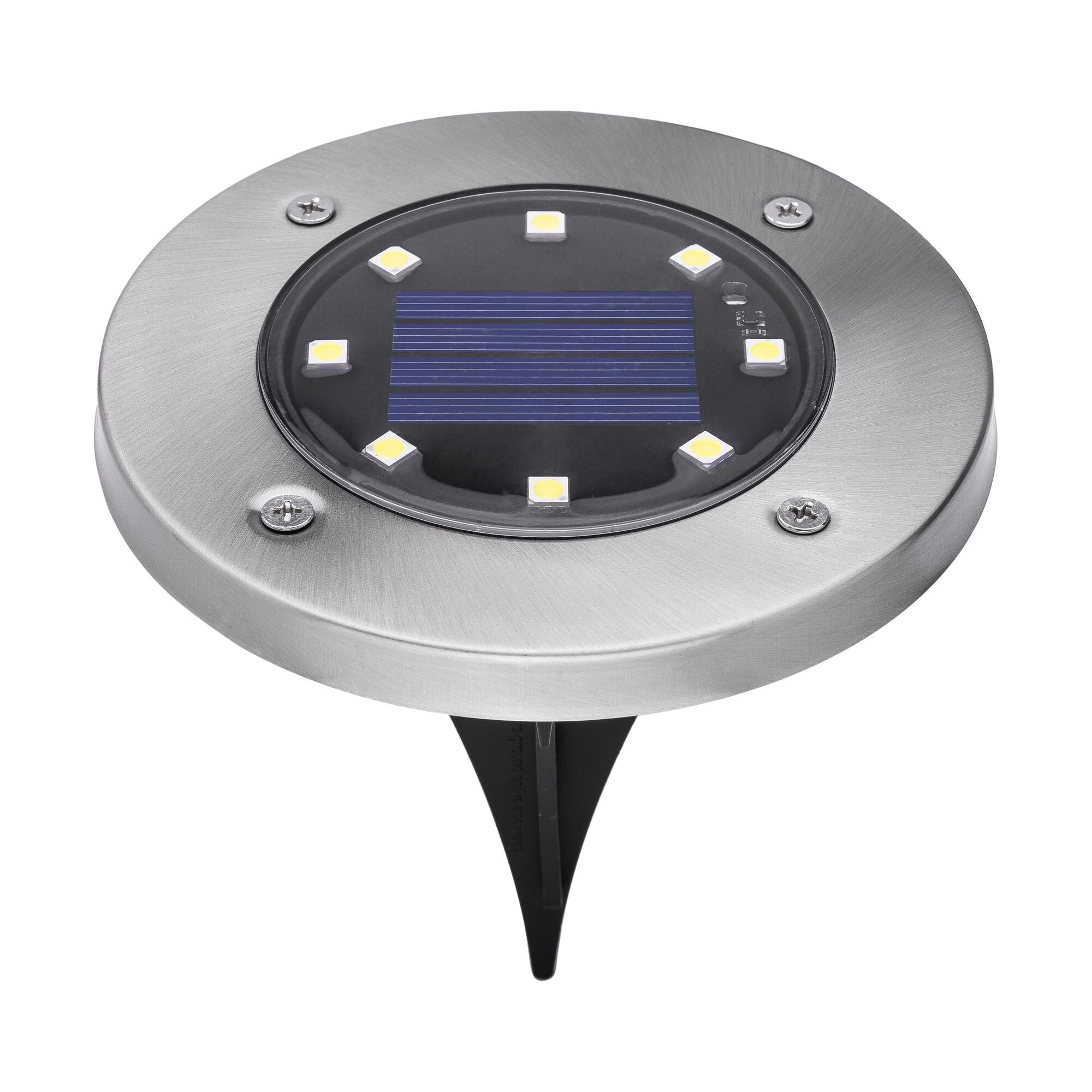 BLACK+DECKER Outdoor Solar Disk Light 8 Pack Stainless Steel one_size | BDSLDK8P | Lowe's