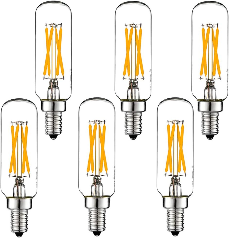 LiteHistory Dimmable t6 led Bulb 40W Candelabra led 2700K Clear 400lm 4W e12 Edison Bulb Warm White 6Pack | Amazon (US)