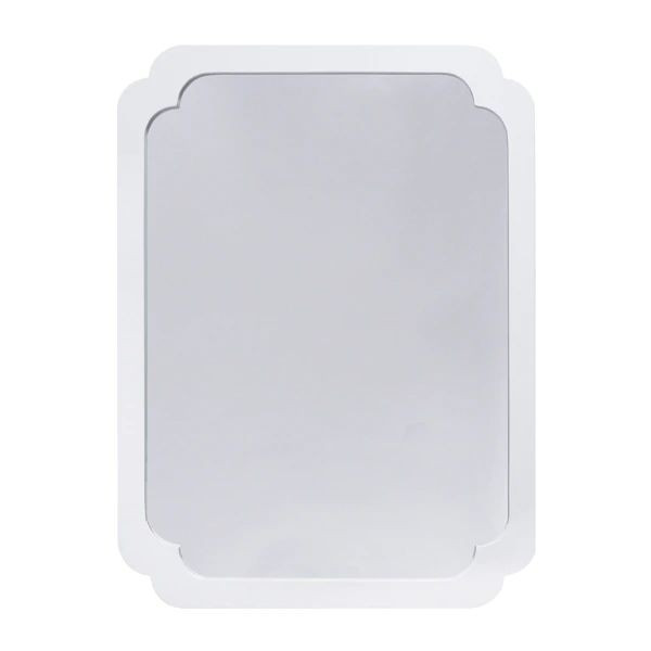 Amelia White Lacquer Pinched Corner Mirror | Burke Decor
