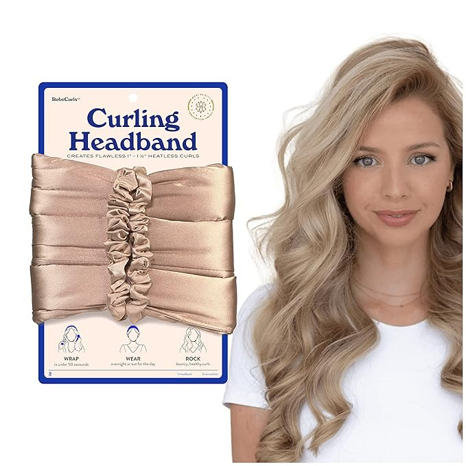 RobeCurls Satin Heatless Hair Curler Set — The Original Curling Headband — Heatless Curling R... | Amazon (US)