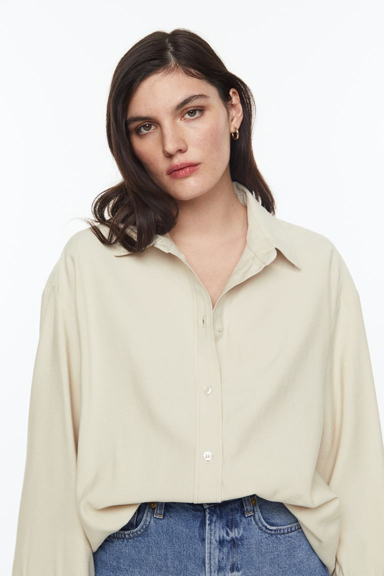 Oversized Tie-detail Shirt | H&M (US + CA)