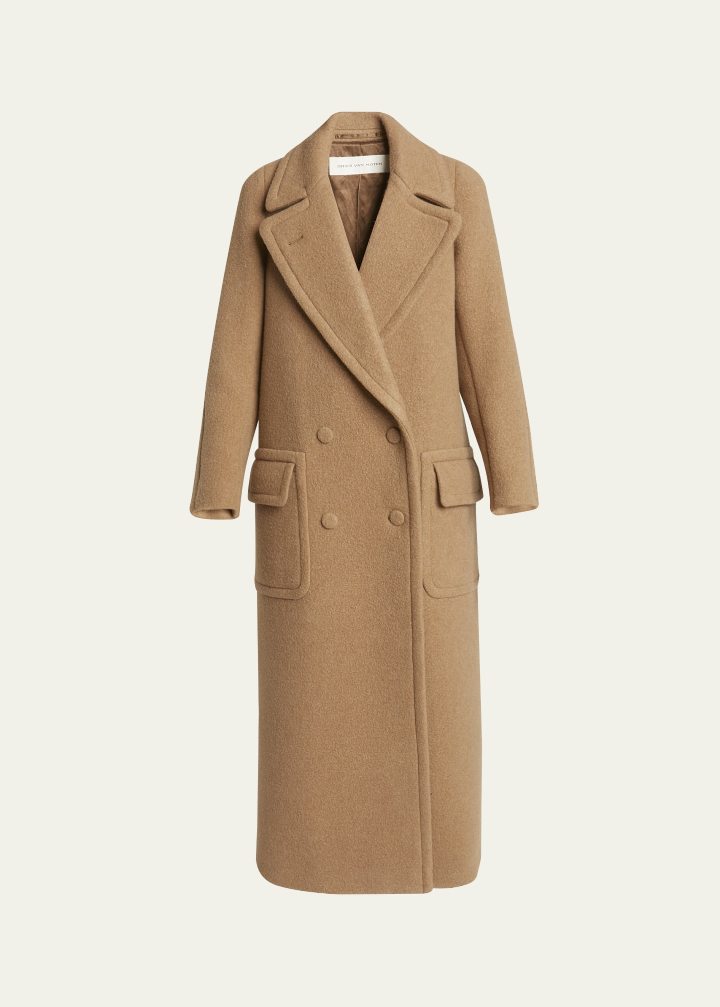 Dries Van Noten Randia Long Double-Breasted Wool Coat | Bergdorf Goodman