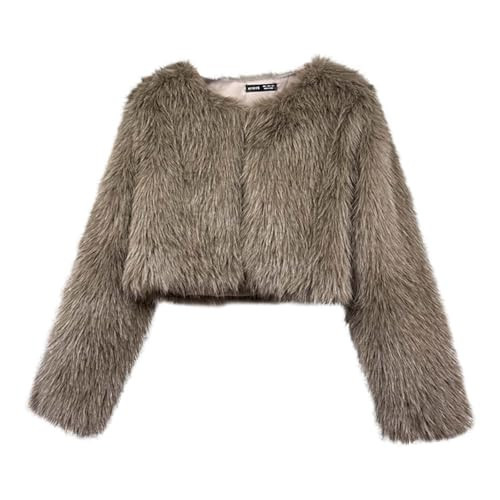 Lightning Deals of Today Women's Faux Fur Jacket Cropped Fluffy Plush Fashion Winter Coat for Women Trendy Outerwear | Amazon (US)
