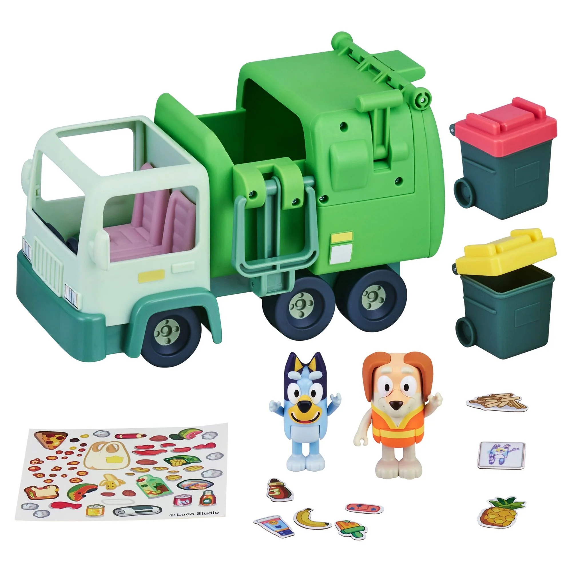 Bluey, Garbage Truck Vehicle Playset, Bluey and Bin Man 2.5-3 inch Figures and Accessories, Presc... | Walmart (US)
