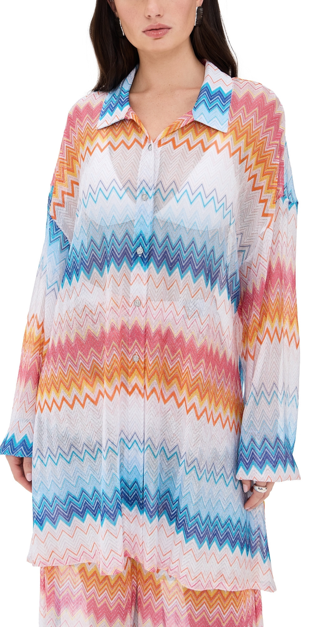 Missoni Oversized Shirt Multicolor Shaded Fuchsia S | Shopbop