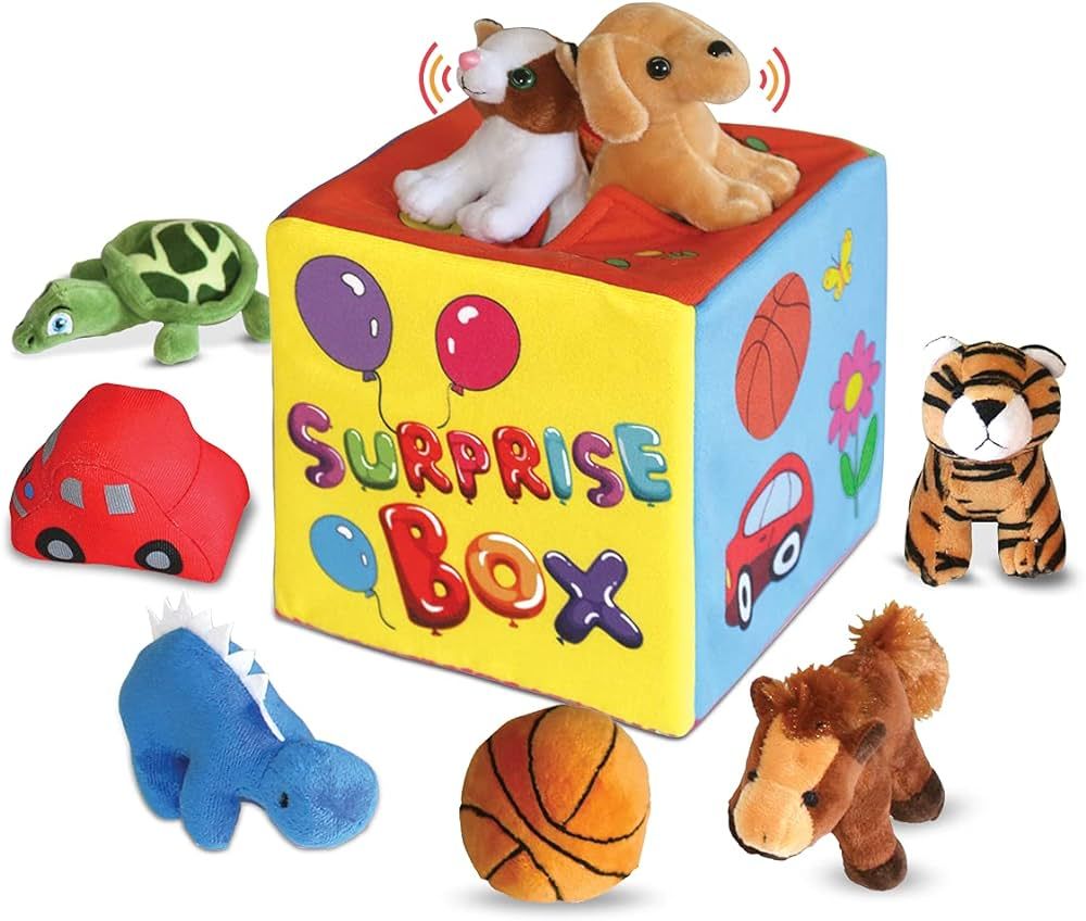 Bundaloo Surprise Box with Plush Toys - Whats Inside Soft Feely Box with 8 Plushies - Sensory Pla... | Amazon (US)