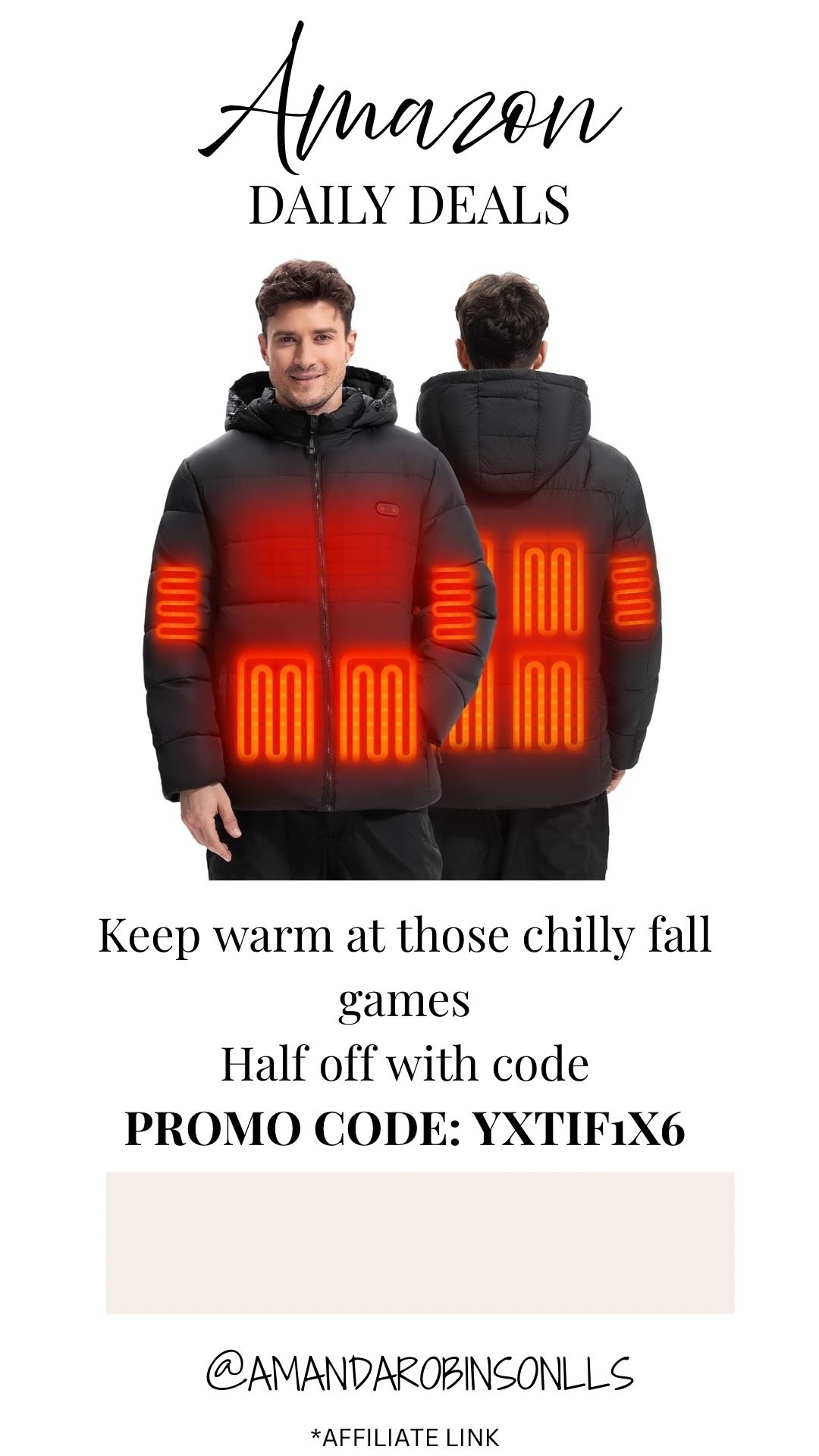 Amazon daily deal
Heated jacket ￼

#LTKSaleAlert