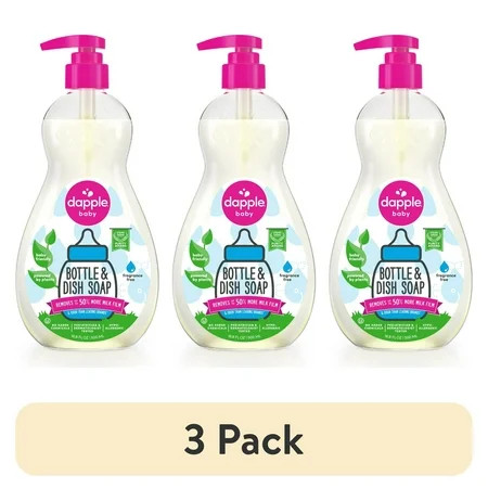 (3 pack) Dapple Baby Bottle and Dish Soap for Baby Products, Fragrance-Free, 16.9 fl oz | Walmart (US)