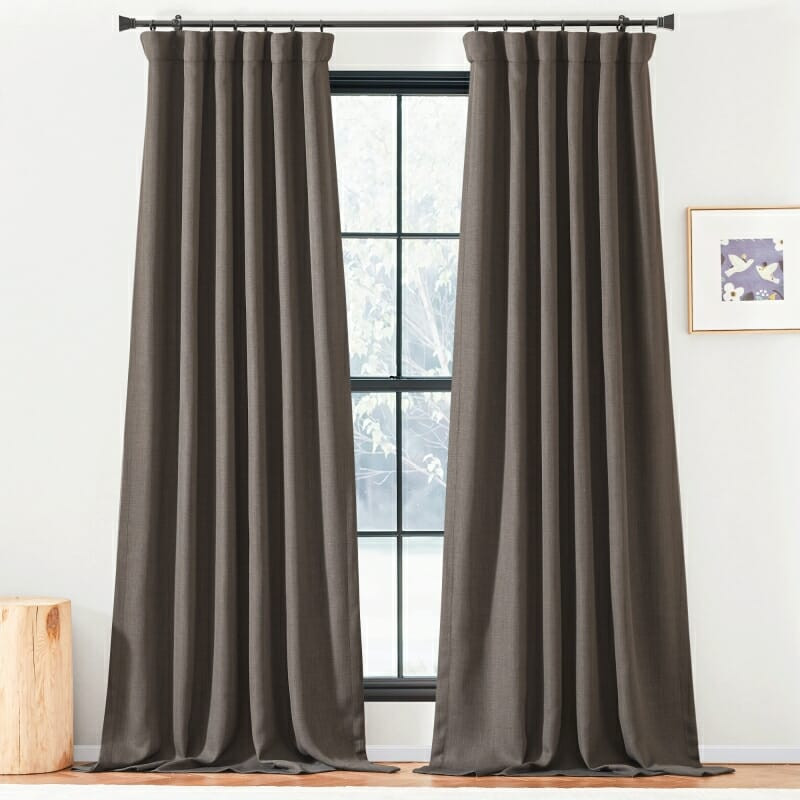 Custom Made Woven Faux Linen Room Darkening Curtains With Natural Texture | Nicetown Custom Curta... | TheHues
