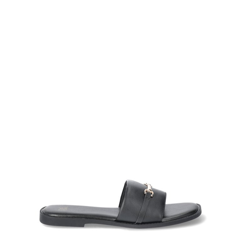 Time and Tru Women's Horsebit Hardware Slide Sandal | Walmart (US)