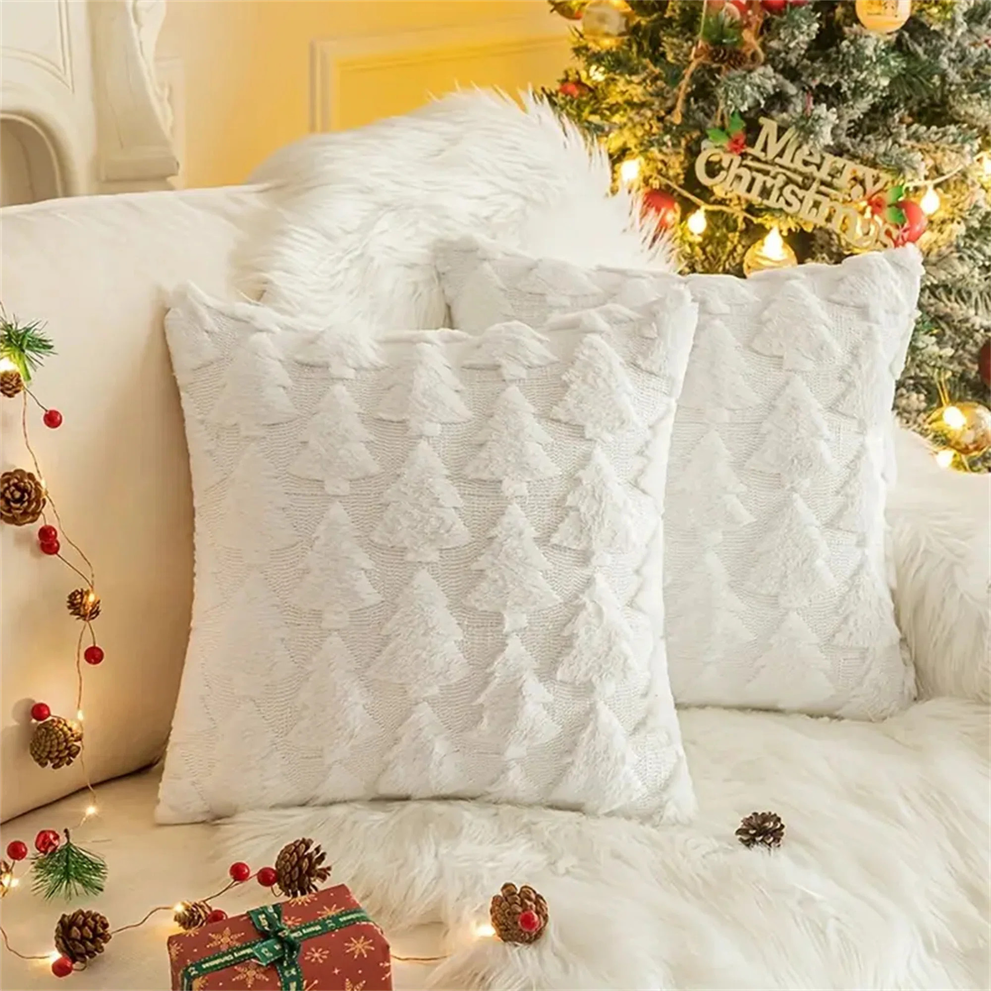 ZYAWP Christmas Tree Throw Pillow Cases Set Of 2 & Reviews | Wayfair | Wayfair North America