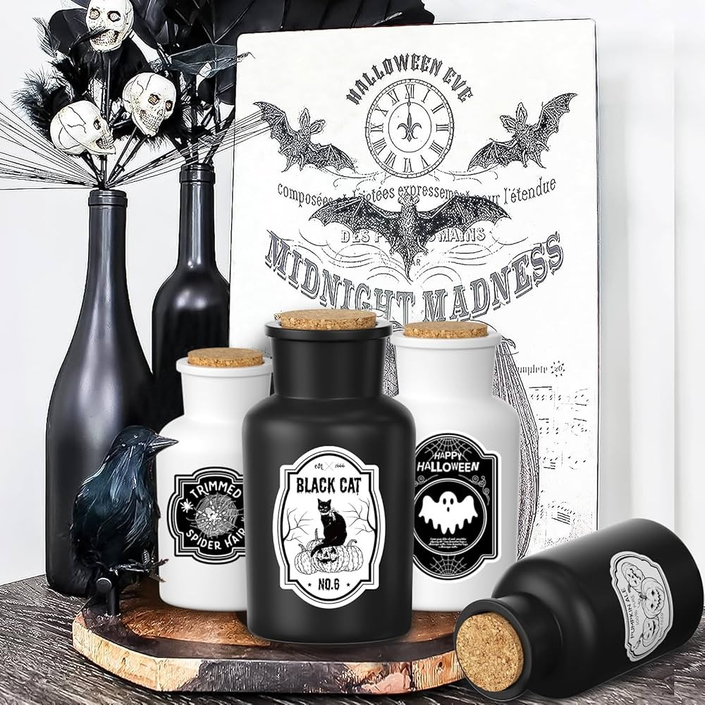 kockuu Halloween Potion Bottles Decorations Indoor Halloween Apothecary Bottles with Label Sticke... | Amazon (US)