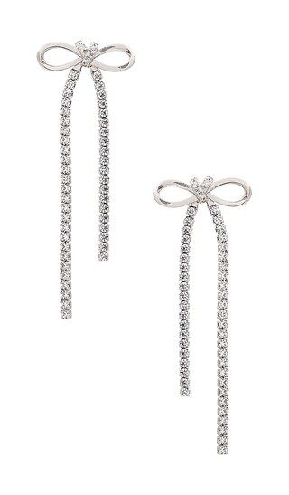 Bianca Bow Earring in Silver | Revolve Clothing (Global)