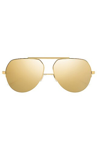 Classic Aviator in Shiny Gold, Solid Brown, & Multilayer Gold | Revolve Clothing (Global)