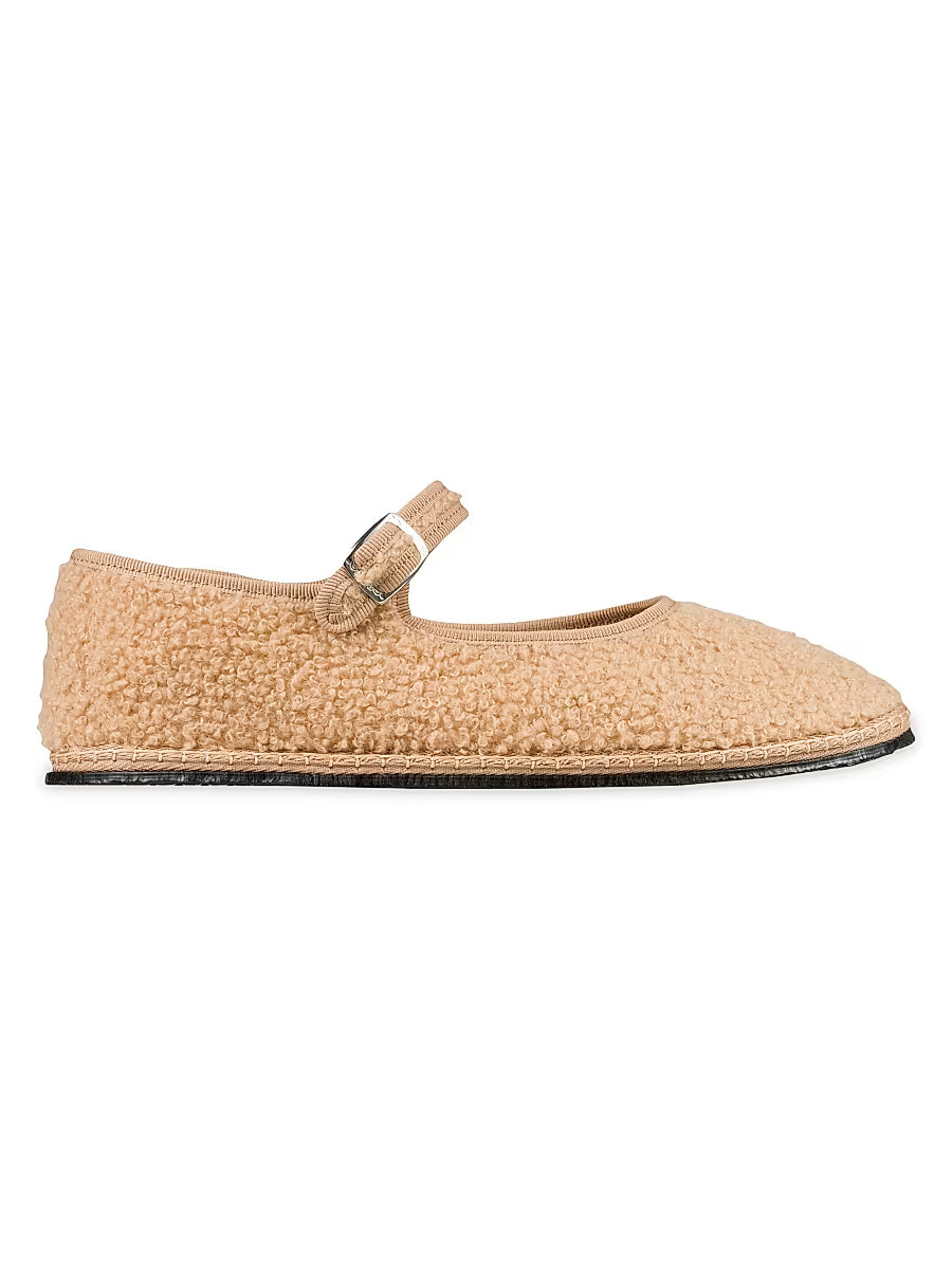 Women's Faux-Fur Bouclé Mary Janes - Beige - Size 11 | Saks Fifth Avenue