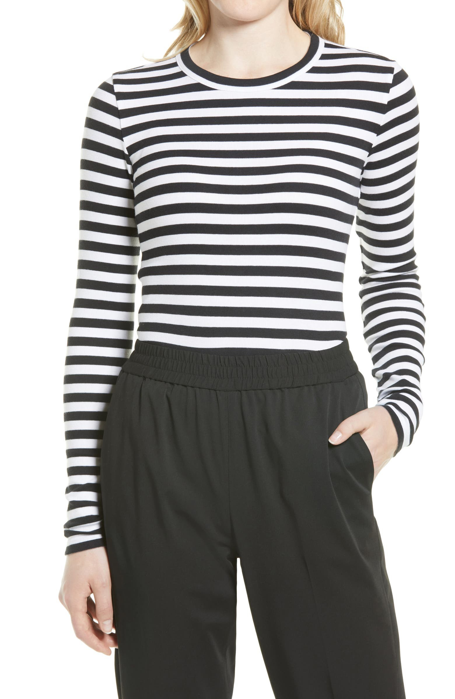 Everyday Long Sleeve Crewneck Rib T-Shirt | Nordstrom