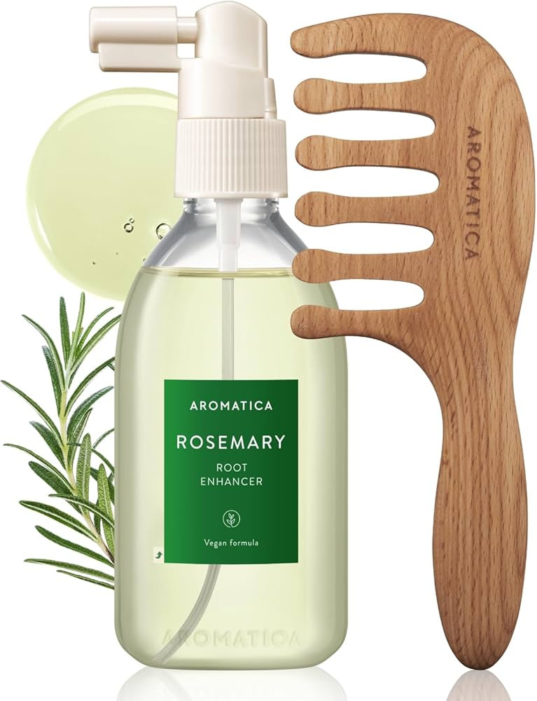 AROMATICA Rosemary Root Enhancer & Wooden Scalp Massager Set - Hair Scalp Massager with Rosemary ... | Amazon (US)