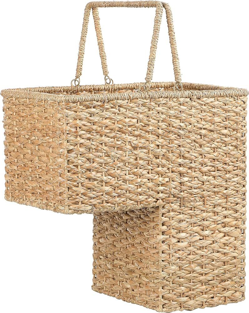Creative Co-Op Woven Bankuan Rope Stair Basket with Handles, Natural | Amazon (US)
