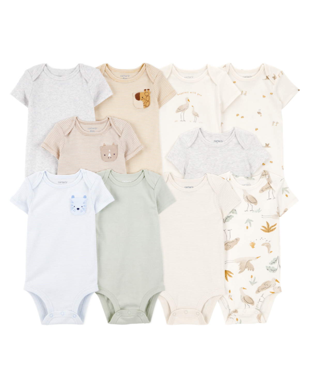 Baby 10-Pack Short-Sleeve Bodysuits | Carter's Inc
