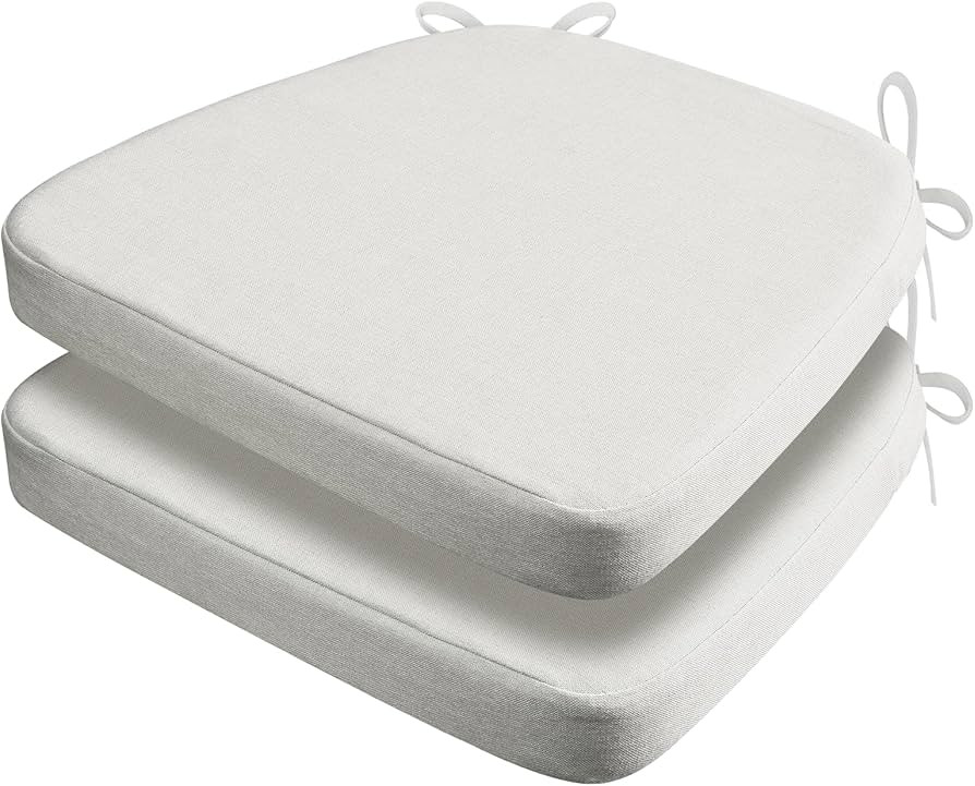 AAAAAcessories D-Shaped Chair Cushions, 2" Thick Dining Chair Pads with Ties and Removable, Machi... | Amazon (US)