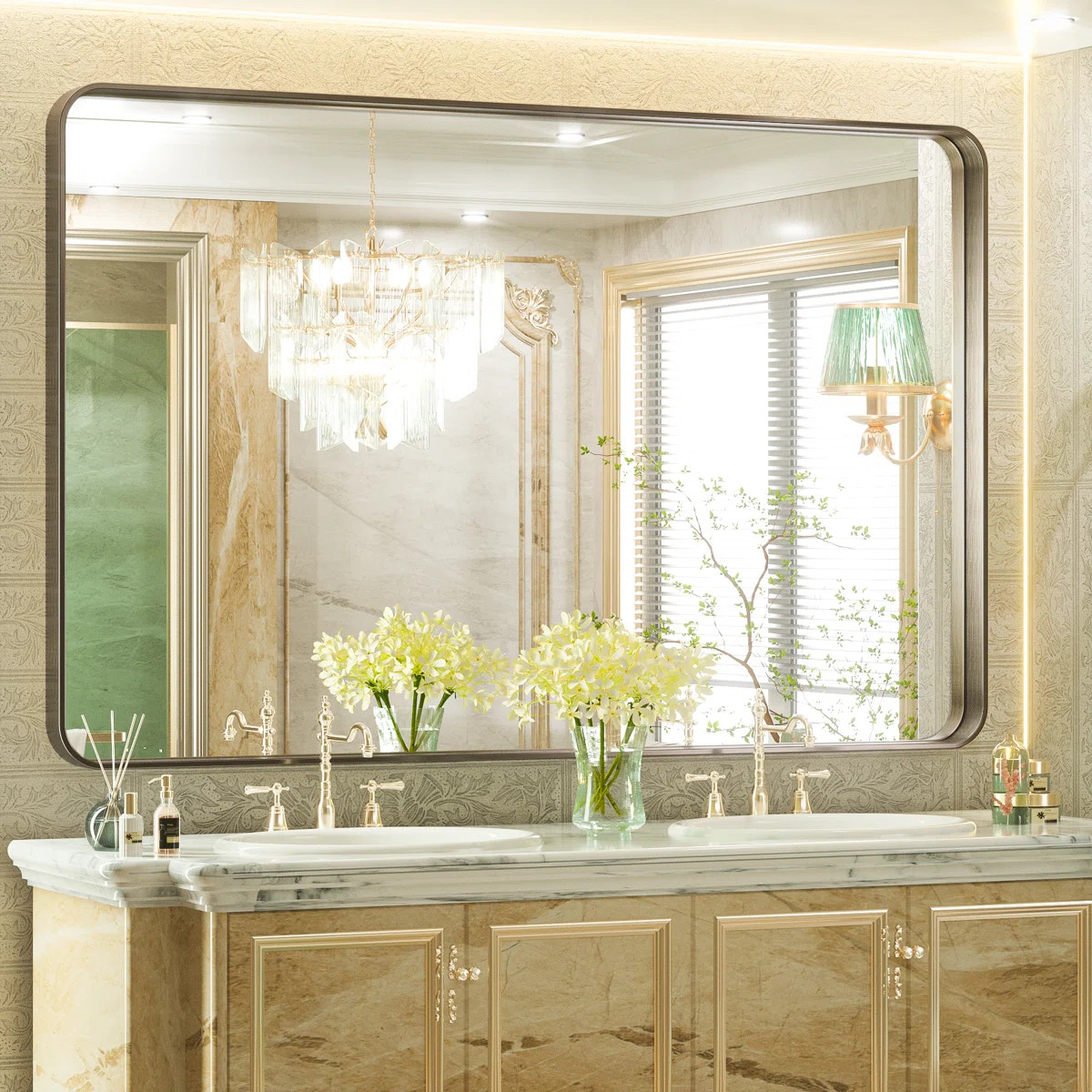 Tyro Bathroom Decorative Home Décor Corner Hangs Bathroom Mirror | Wayfair North America