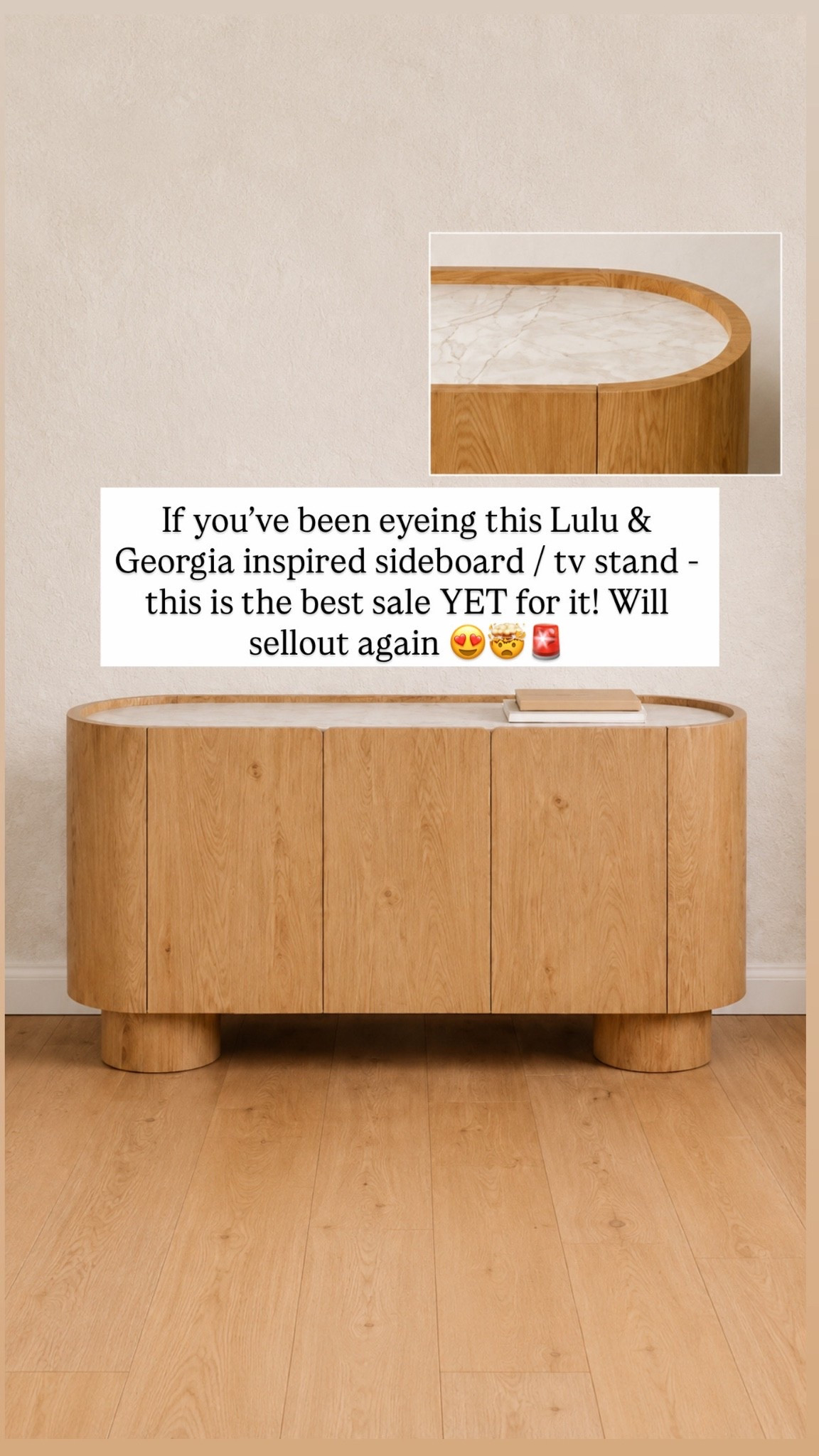 If you’ve been eyeing this Lulu & Georgia inspired sideboard / tv stand - this is the best sale YET for it! Will sellout again 😍🤯🚨