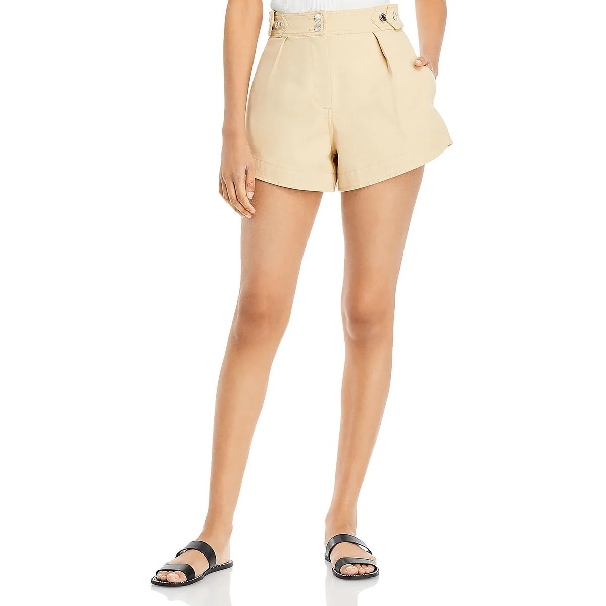 Womens Pocket Cotton Stretch High-Waist Shorts | Shop Simon