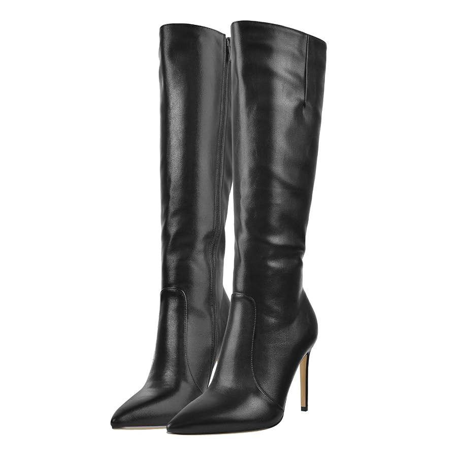 LISHAN Women's Pointed Toe Under the Knee High Boots Stiletto High Heels | Amazon (US)