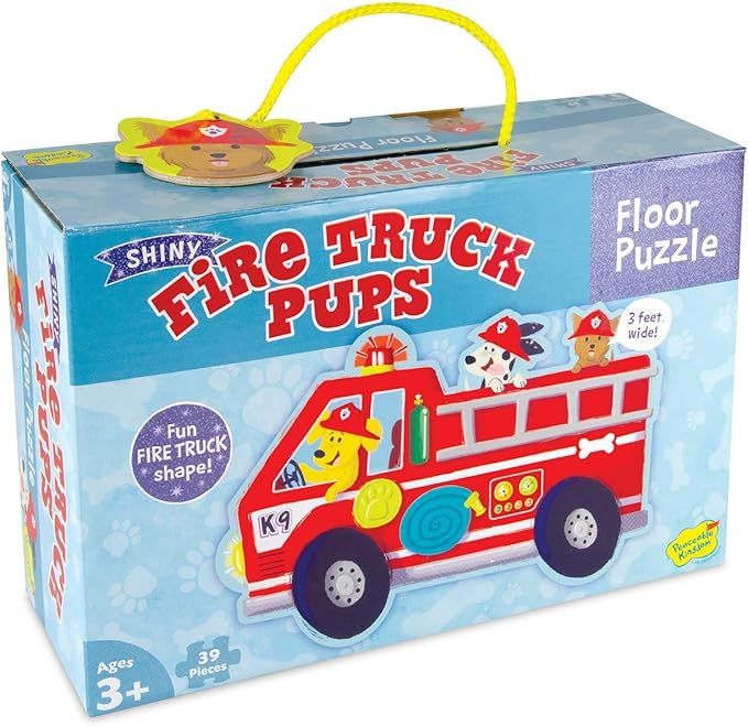 Peaceable Kingdom Shiny Fire Truck Pups Floor Puzzle | Amazon (US)