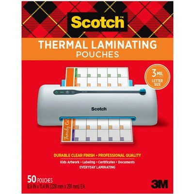 Scotch Thermal Laminating Pouch, 9 x 11-1/2 Inches, 3 mil Thick, Pack of 50 | Target