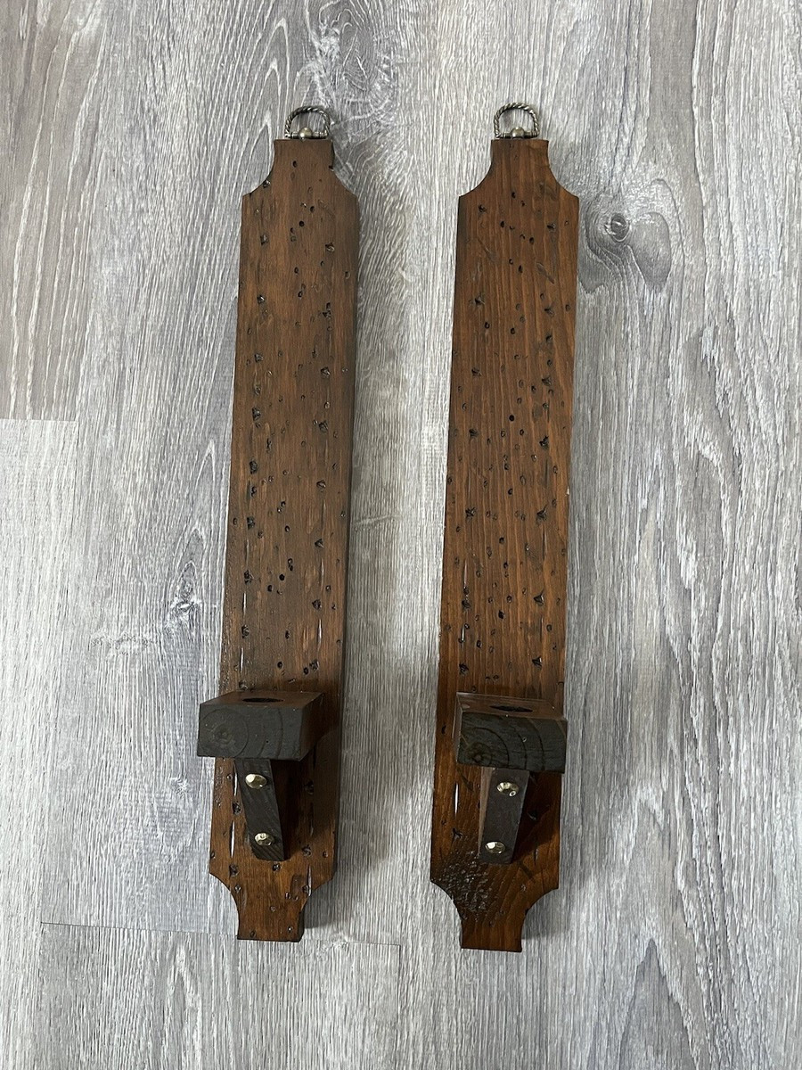 Vintage Tall Wooden Candle Wall Sconces | eBay | eBay US