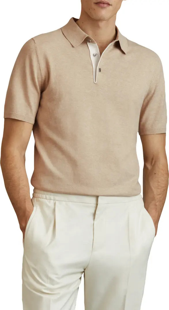 Reiss Finch Heathered Polo Sweater | Nordstrom | Nordstrom