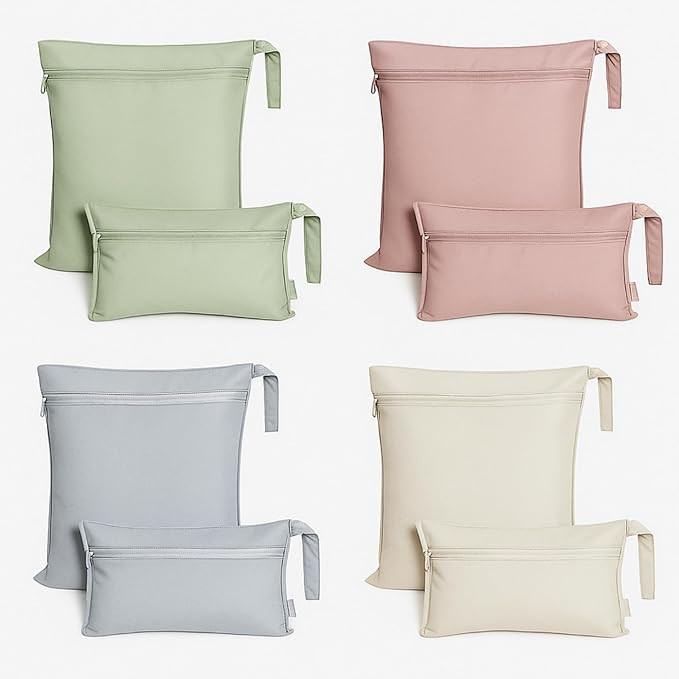 Reginary 8 Pack Wet Dry Bags Waterproof Reusable Travel Zipper Pouch for Baby Cloth Diapers, Swim... | Amazon (US)