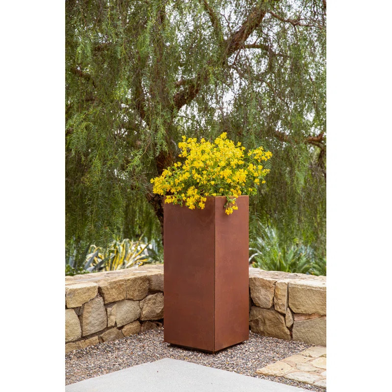 Corten Steel Series Pedestal Planter | Wayfair North America