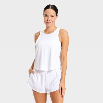 Women's Mesh Back Run Tank Top - All In Motion™ White XS | Target