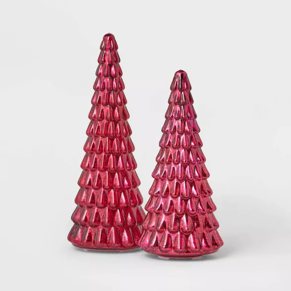 15" Lit Glass Christmas Tree Decorative Figurine - Wondershop™ | Target