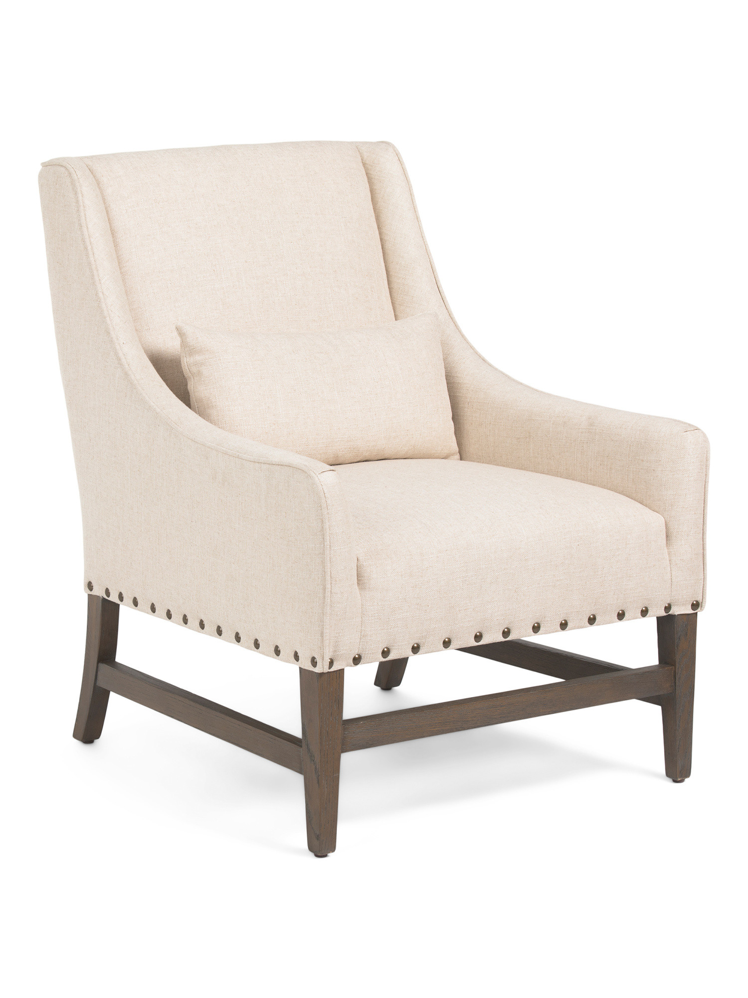 28x16 Linen And Wood Kensington Accent Chair | TJ Maxx